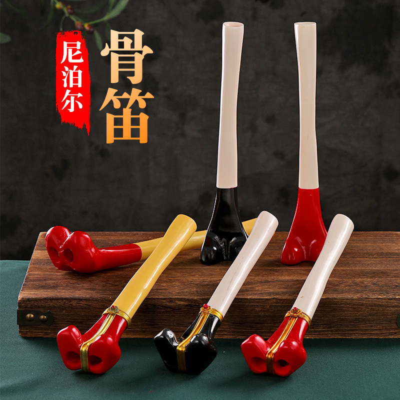 Непальская костяная флейта из смолы, музыкальный инструмент в тибетском стиле, полированный и гладкий