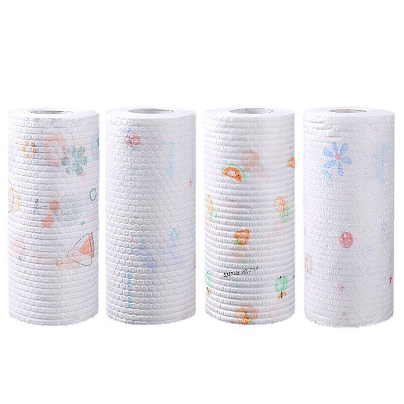 Disposable Extra Large Roll Lazy Rag Wet and Dry Dishwashing Cloth Thickened Non-Woven Kitchen Paper Housework Wholesale