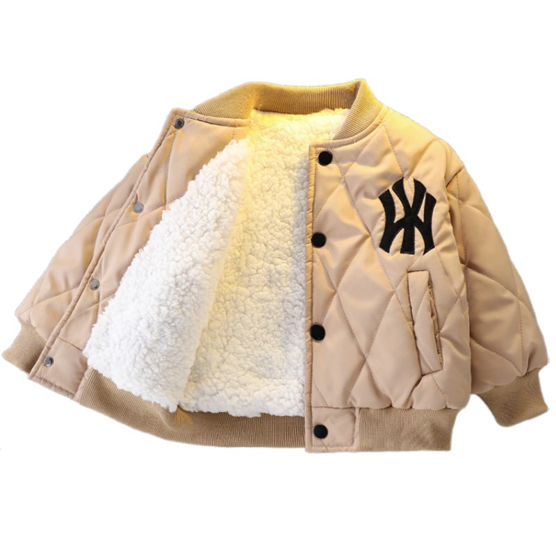 Boys' Winter Velvet Jackets, Stylish Baby Boy's Thickeneded Baseball Uniforms, Children's Cotton Outwears, Jackets, Cotton Outwears, Dropshipping