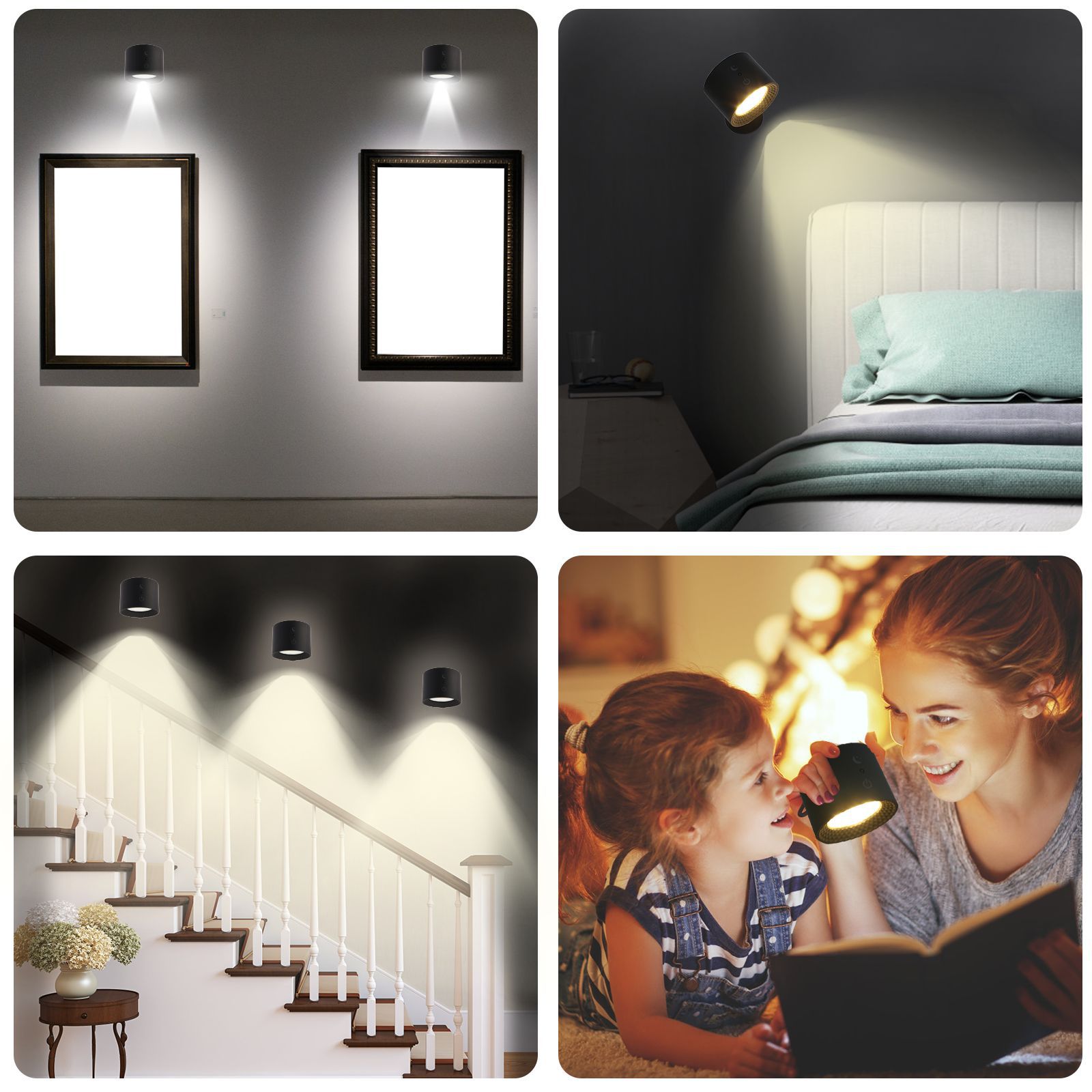 2023 new smart magnetic wall lamp USB rechargeable three-color temperature dimmable indoor wall lamp remote control Night Light