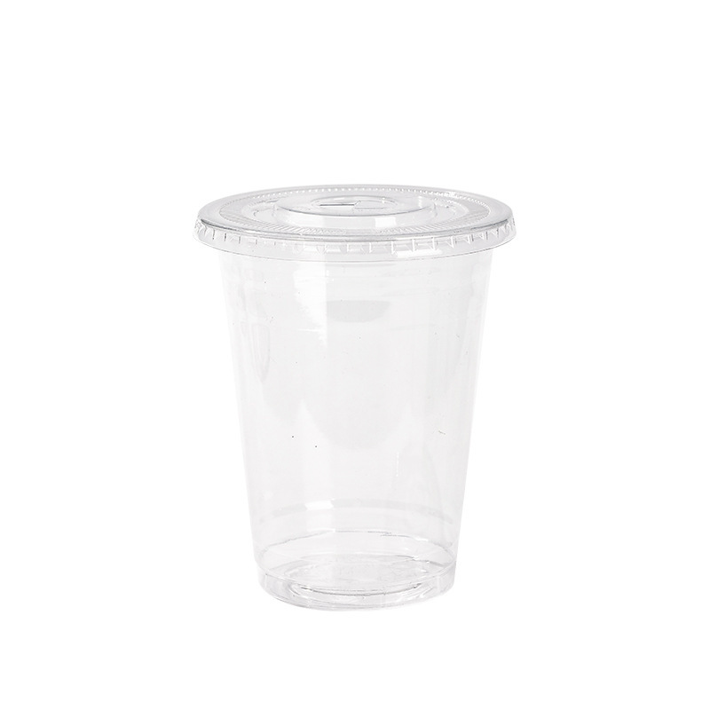 in stock Internet Famous Ins Style Thickened Transparent Coffee Cup Disposable 500ml Milk Tea Cup with Lid 98 Caliber Plastic Cup