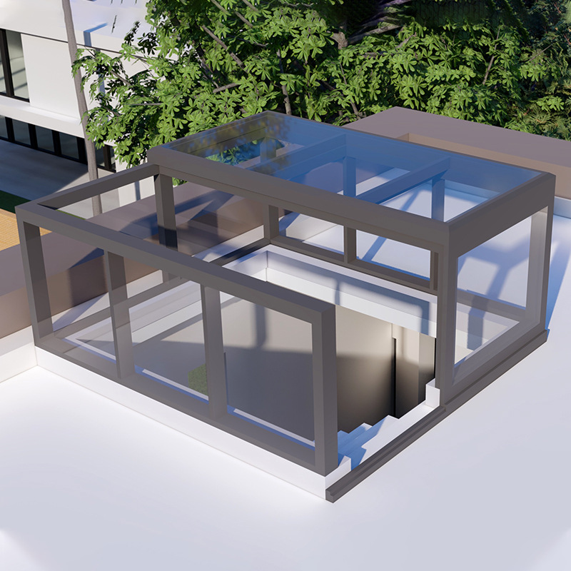 Villa Roof Stairway Sunroom 7-Shaped Sliding Electric Skylight Intelligent Electric Skylight Project Customization