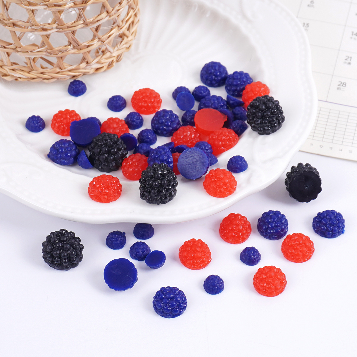 Имитация мини-ежевики, малины, половина ежевики, DIY, маленькие ювелирные аксессуары, миниатюрные игрушки еды, аксессуары для фальшивой еды
