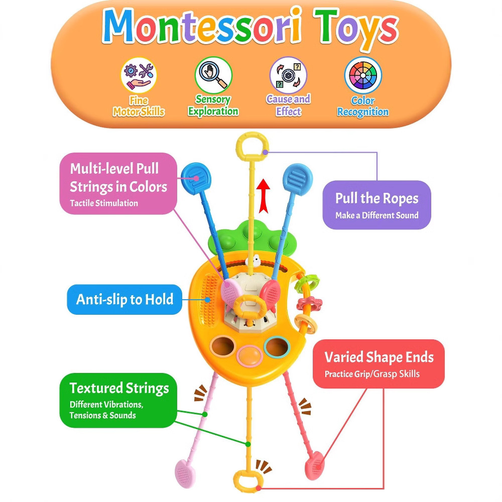 Amazon Infant and Toddler Educational Educational Cute and Chewable Carrot Pull-Up Sensory Push-Pull Toy