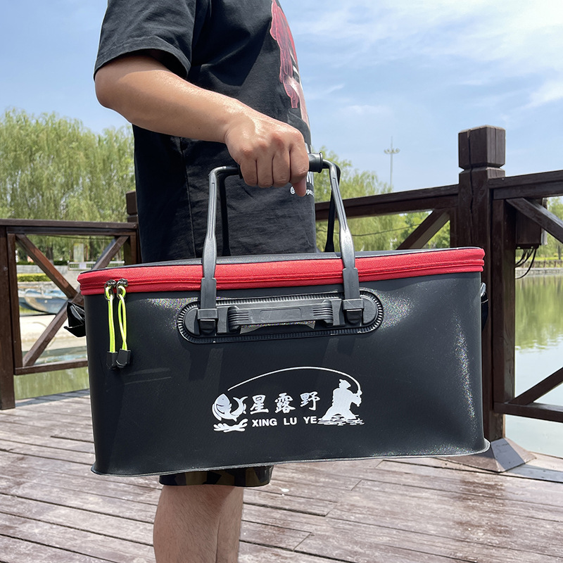 Live Fish Bucket Fishing Bucket Eva Foldableing Fishing Box Thickeneded Satchel Shoulder Multi-Functional Fish Box Fish Protection Bucket Fish Bucket