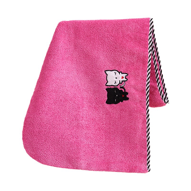 New Super Absorbent Hair Drying Cap for Women Thickeneded Cartoon Embroidered Shower Cap Household Shampoo and Dry Hair Towel Quick-Drying Turban