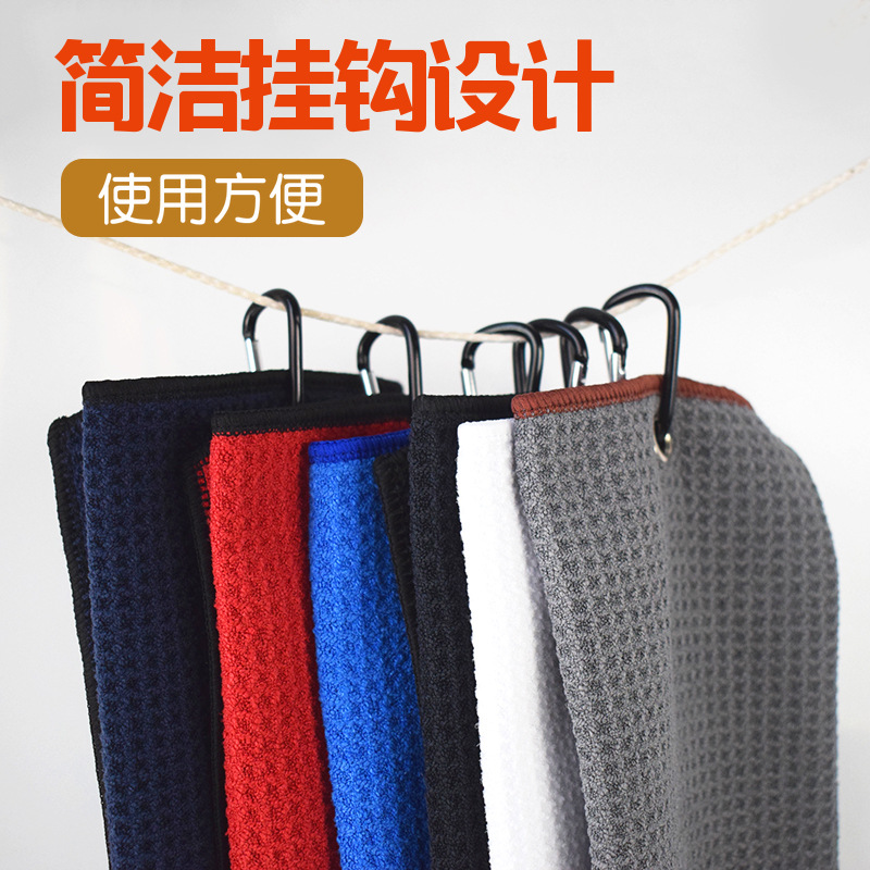 Sports Waffle Golf Towel Advertising Event Printing Embroider Plus Logo Hook Pineapple Plaid Towel