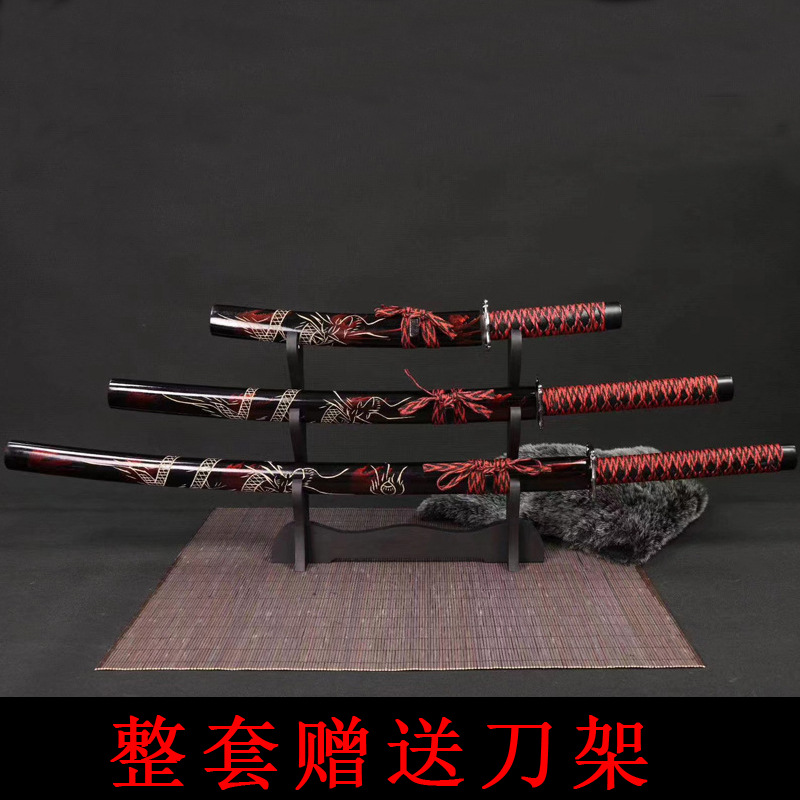 Longquan City Sword Set Tang Hengdao Embroidered Spring Sword Integrated Sword Cold Weapon Film and Television Props Crafts Unedged