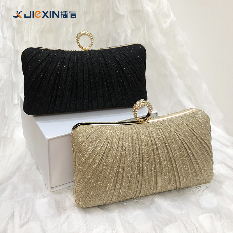 New Dinner Bag Pleated Clutch Bag Evening Bag New Chinese Style Banquet Bag Ladies Cross-Body Pleated Dress Cheongsam Bag