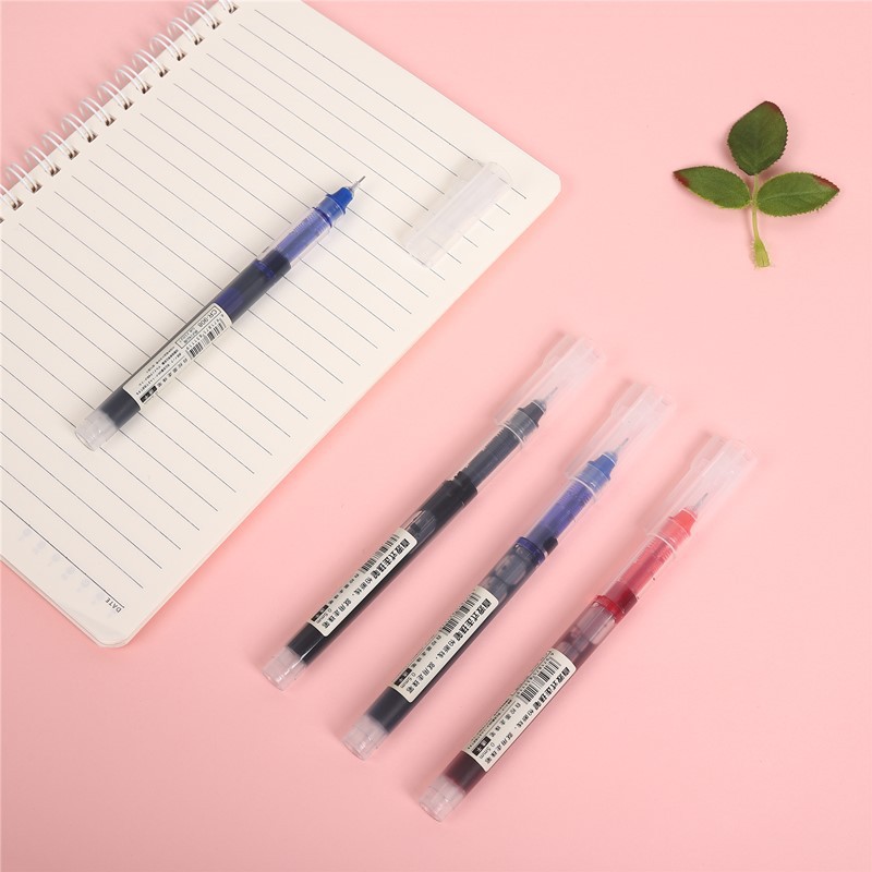 Direct Liquid Ball Pen Large Capacity Gel Pen Needle Pen Water-based Sign Pen Black Red Blue Student Supplies