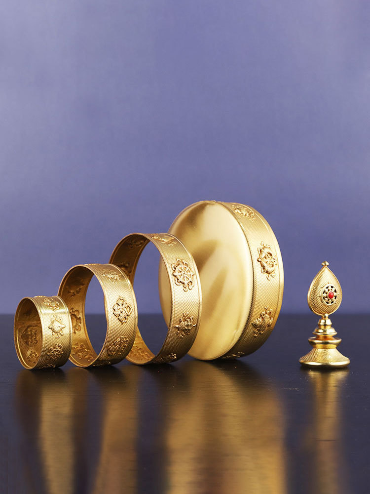 Pure copper manza plate college design can be carried for manza eight auspicious manza tea compass small size manza 10cm