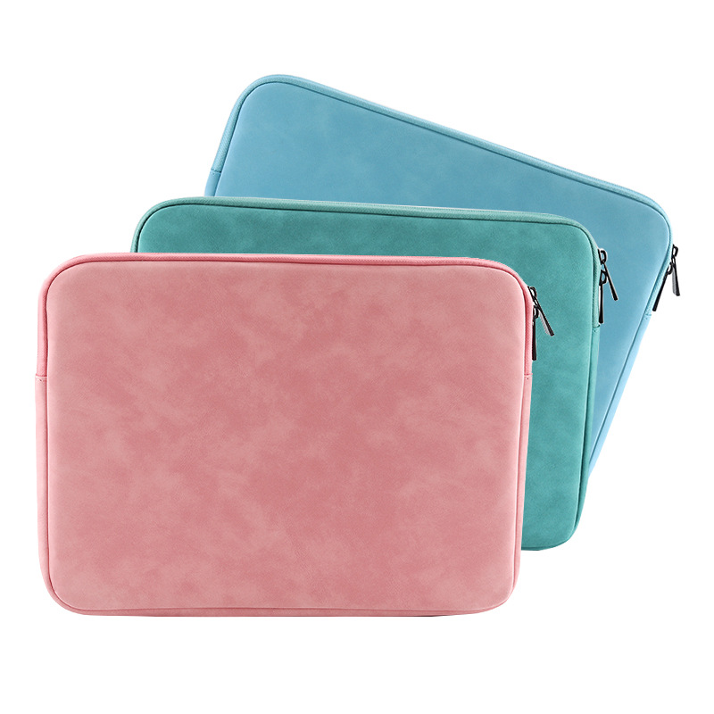 Pu Leather Laptop Sleeve iPad Protective Case 14/ 16inch Water-Repellent and Shock-Resistant Computer Storage Bag