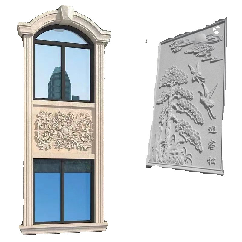Foamed Ceramic Window Coverings, Column Wrapping, House Exterior Walls, Eps Foam Relief Flower Panels, Decorative Components, Murals