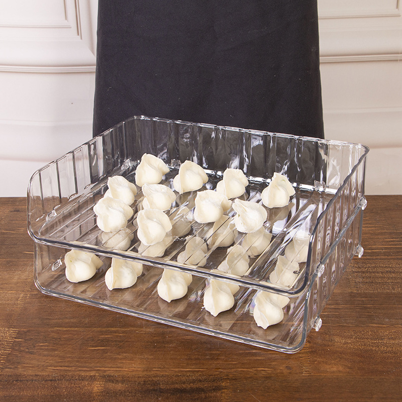 Pet Widened High-Quality Dumpling Curtain Household Dumpling Box Refrigerator Crisper Storage Box Plastic Freezer Tray