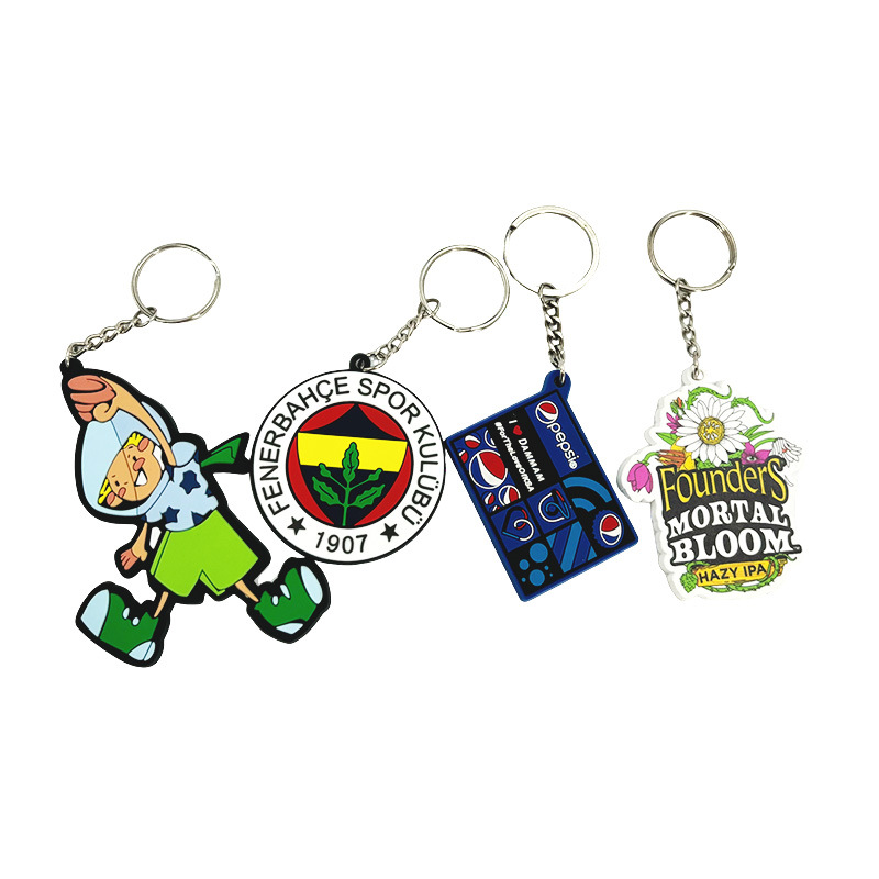 Factory Wholesale Pv Keychain Customized Stereo Cute Cartoon Soft Rubber Keychain Pendant Promotional Creative Small Gift
