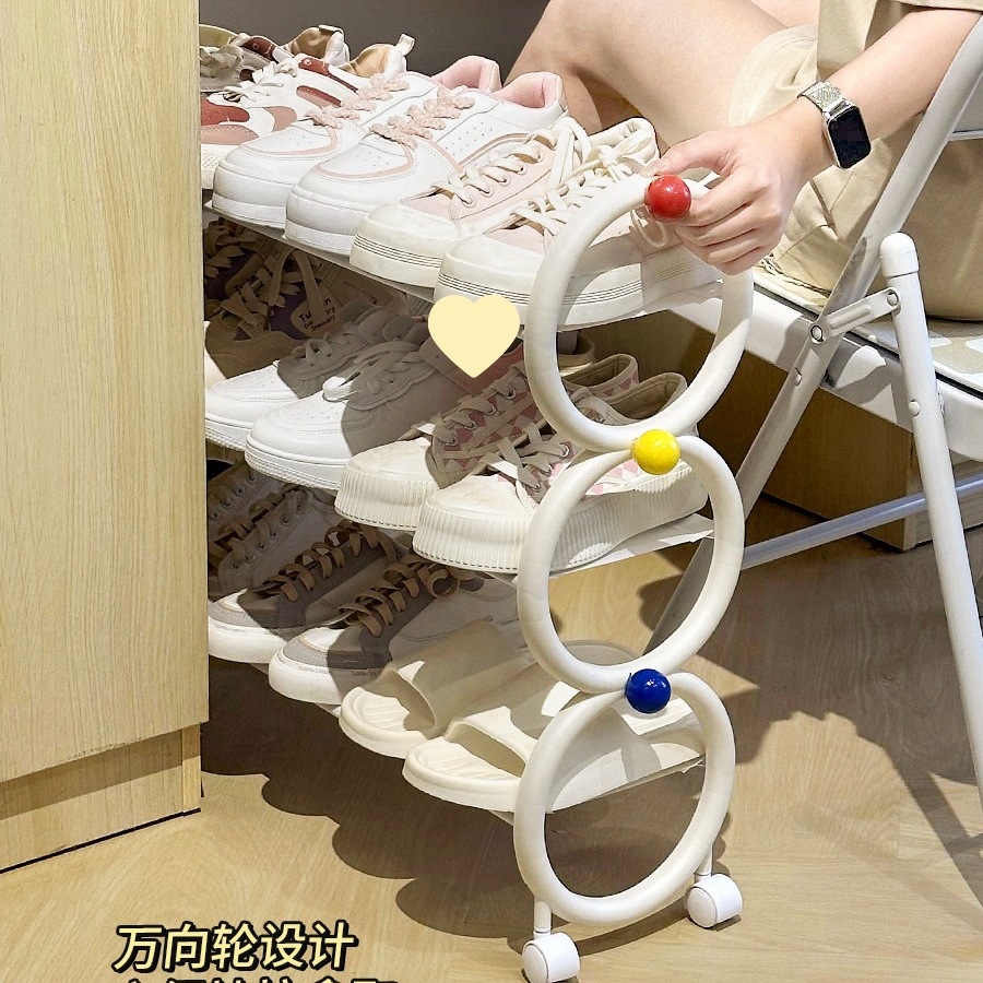 Shoe Rack Dormitory Simple Multi-Layer Small Narrow Doorway Space-Saving Shoe Storage Artifact Shoe Cabinet under the Table Is Strong and Durable