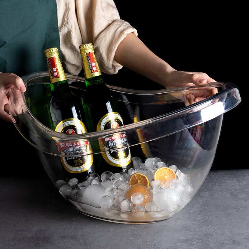 Acrylic ice bucket large creative iced soda beverage ice bucket commercial ingot wine champagne beer bucket