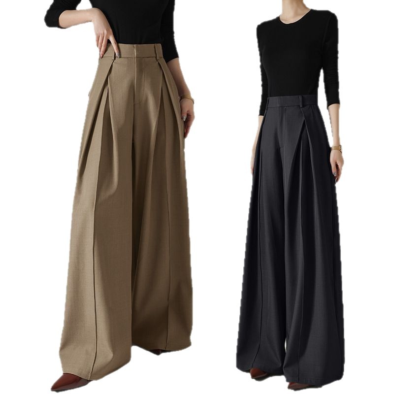 High-end Fashion High Waist Dummy Suit Wide Leg Pants Women's 2025 Spring and Summer New All-match Loose Casual Pants