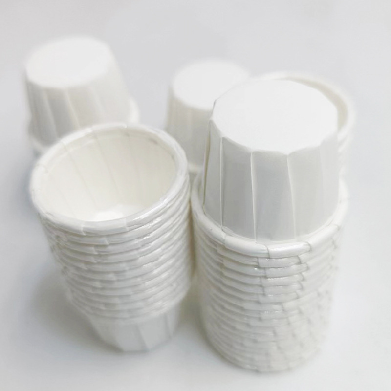 Cross-Border Pure White Cake Paper Cup 0.5 an's Rolled Edge Coated Muffin Cup Commercial Mini Tasting Paper Tray