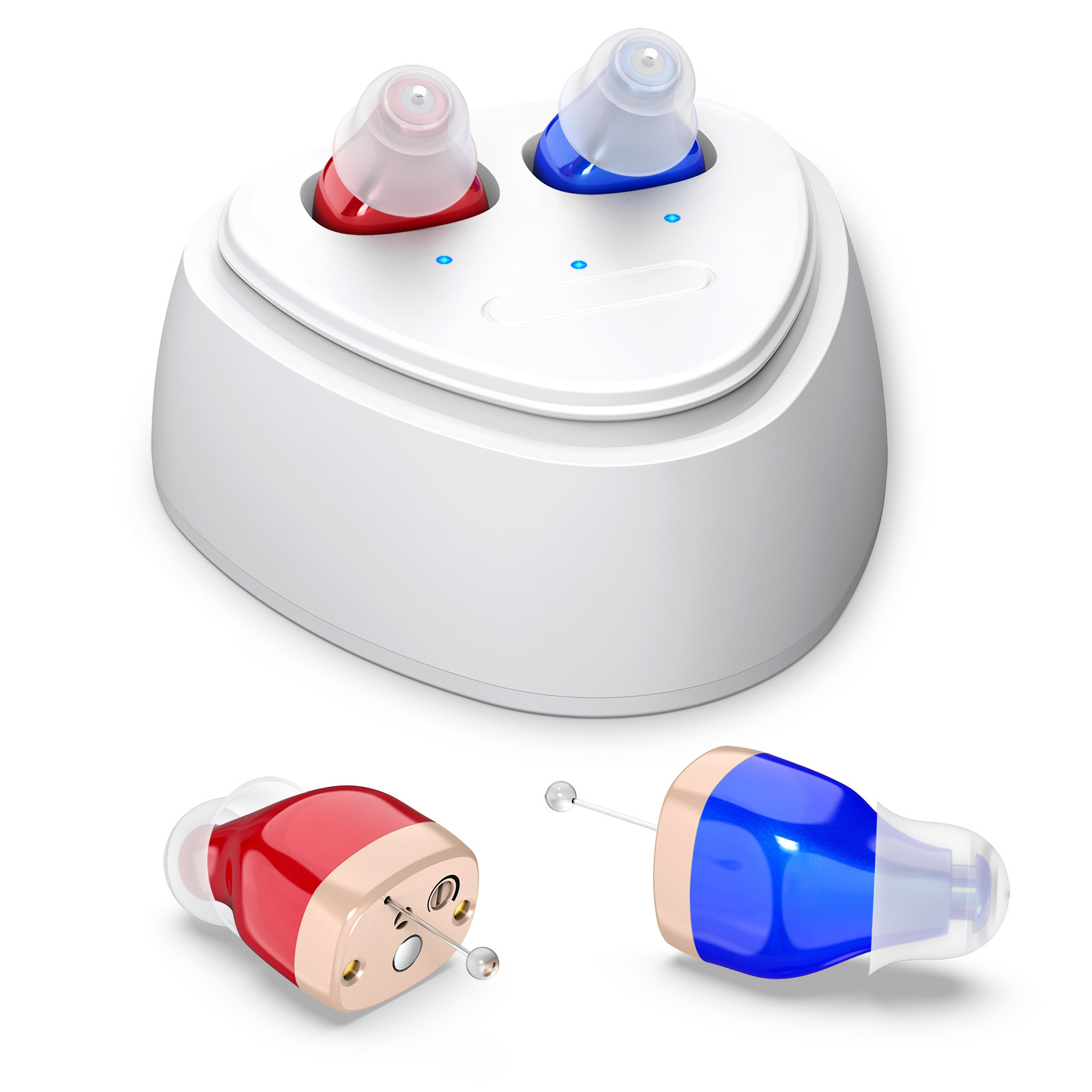 Hearing Aid Mini Rechargeable Ultra-Small In-Ear Sound Amplifier Noise Reduction Sound Collection Equipment Cross-Border Wholesale