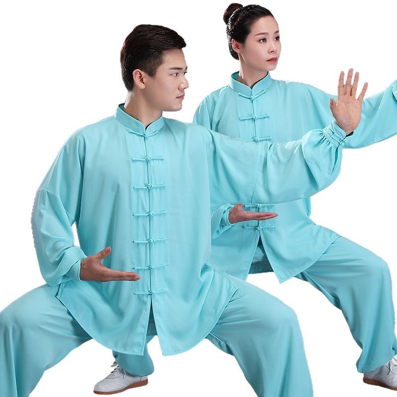 Li Wu Tai Chi Clothing Women's Spring and Autumn Practice Clothing Men's Tai Chi Clothing Chinese Style Middle-aged and Elderly Wushu Clothing Cotton and Silk