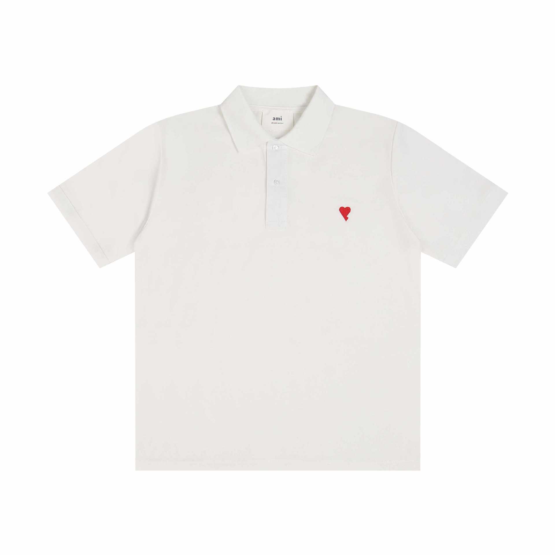 2024 spring and summer fashion brand Aml embroidery love short sleeve polo shirt men's loose casual lapel couple's top