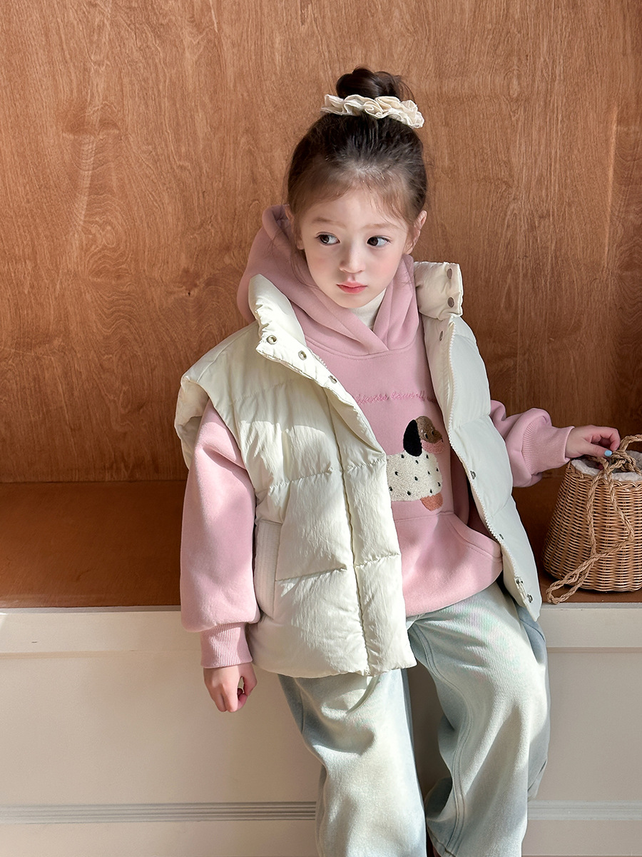 [Clearance Item] Boys and Girls Baby Casual Korean Style Fashionable New National Standard 90% down Stand Collar down Vest