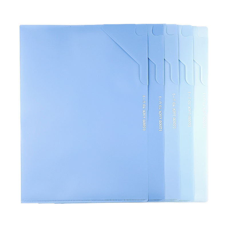In-Stock L-Shaped Folder, Gradient Thickened A4 Office Document Folder, Large Capacity Student Test Paper Folder, File Storage Folder