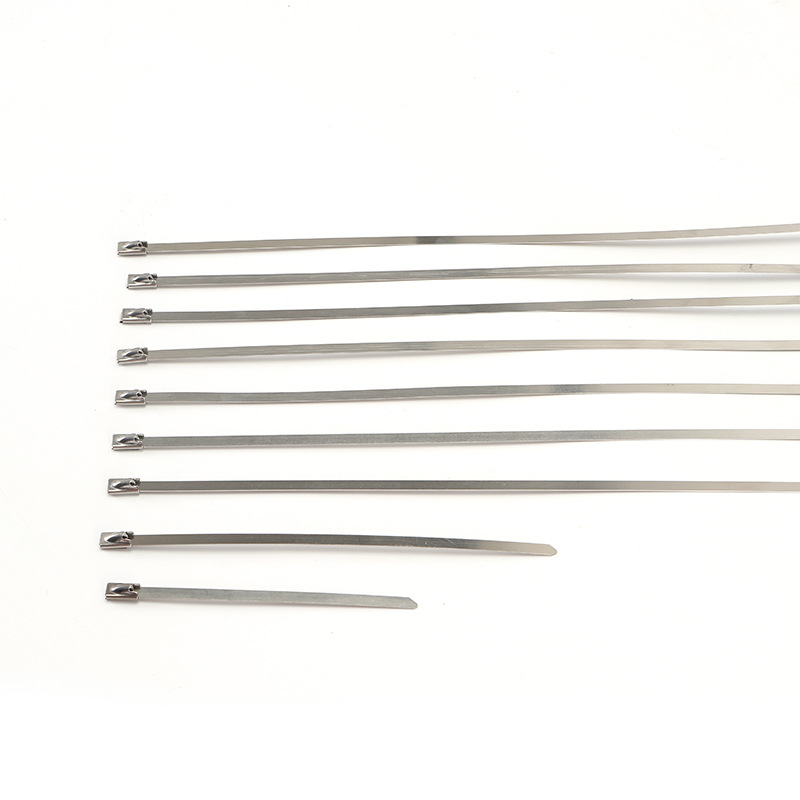 304 stainless steel tie high temperature resistant wire harness cable bridge tie self-locking metal tie manufacturer