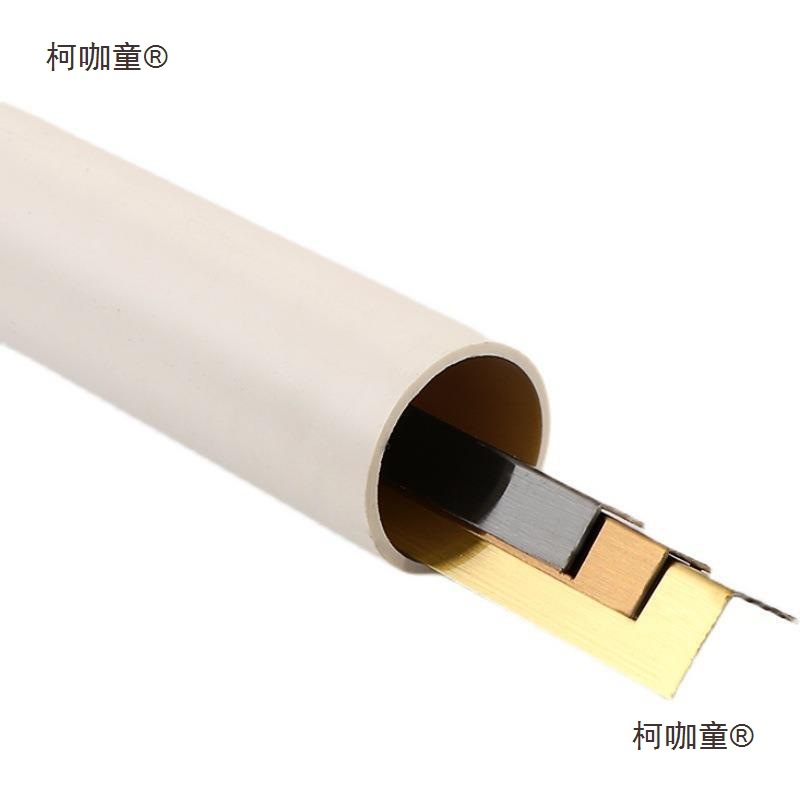 Stainless Steel L-Shaped Edge Trim, Decorative Corner Line, Titanium Edge Sealing and Pressing Strip, Tile Right-Angle Edge Trim Metabo