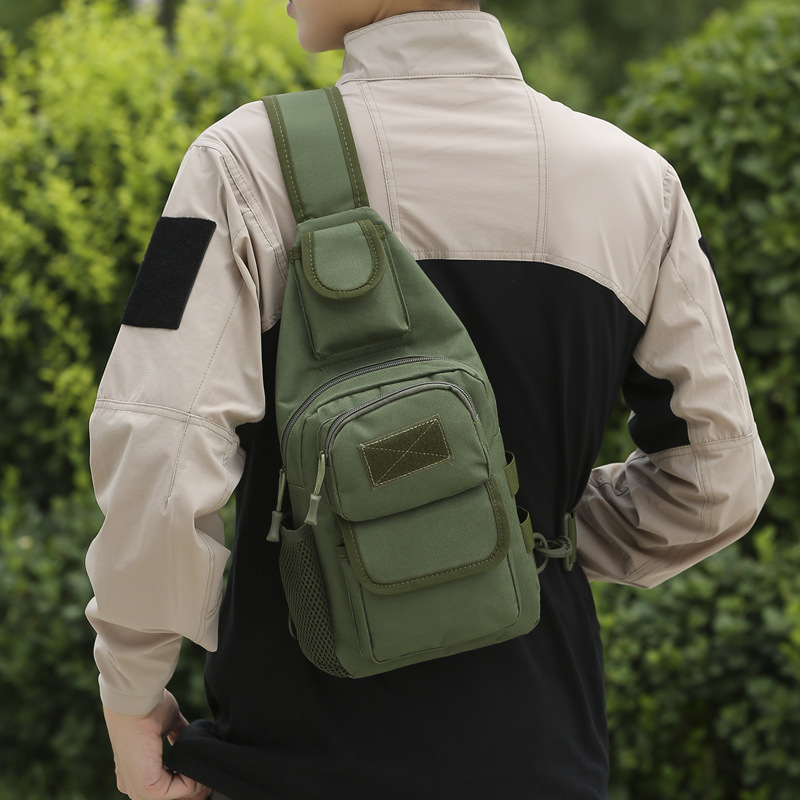 Cross-Border Outdoor Camouflage Chest Bag Multi-Functional Shoulder Bag Crossbody Bag Men's Large Capacity Outdoor Mountaineering Bag Luya Bag