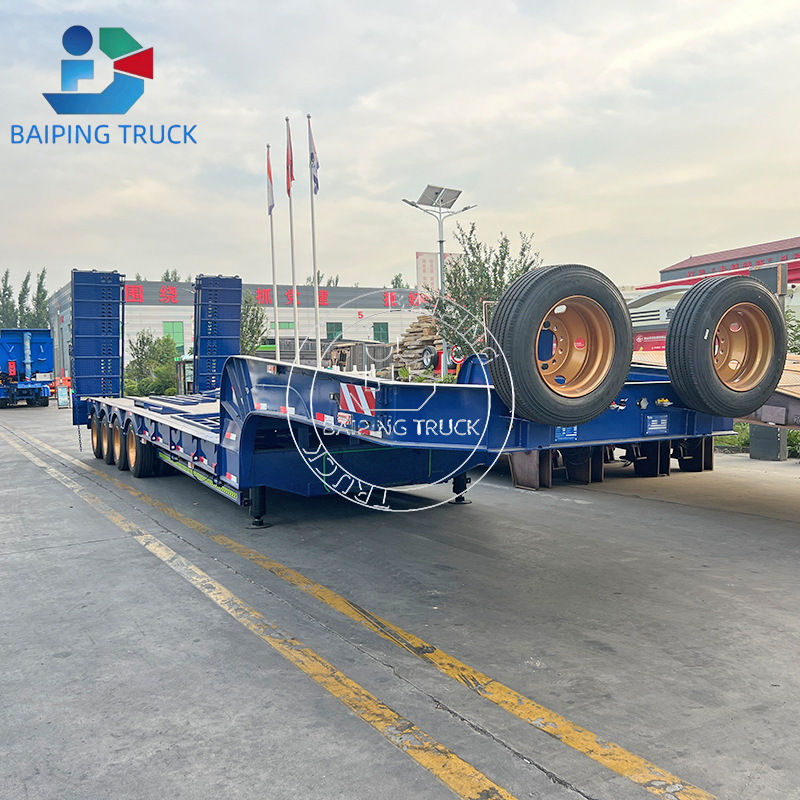 Экспорт полуприцепа с европейской крюковой машинной платформой на 4 оси, низкорамного прицепа, контейнерного платформенного транспортера