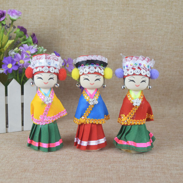 Hot Selling Yunnan Minority Handmade Puppet Cartoon Doll Tourism Home Crafts Ornament Wholesale