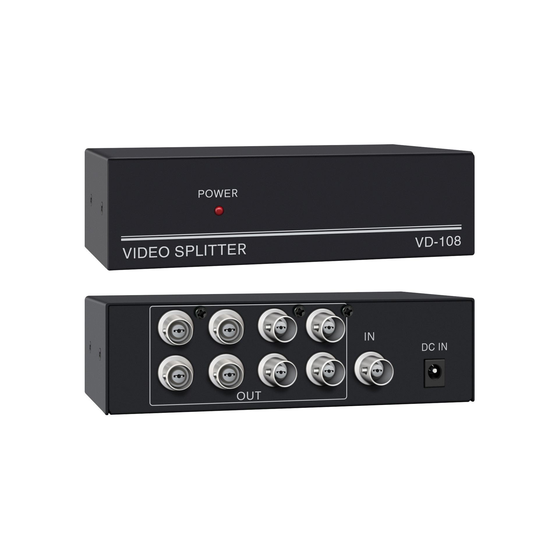 Video BNC distributor one-in-eight-out 1-in-8-out 8-port monitoring distributor 350m bandwidth HD 1080p