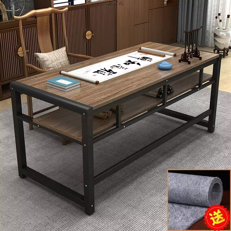 Desk Calligraphy Table Calligraphy and Painting Table Home Double-Layer Training Tutoring Class Painting Desk Writing Brush Writing Desk Computer Desk