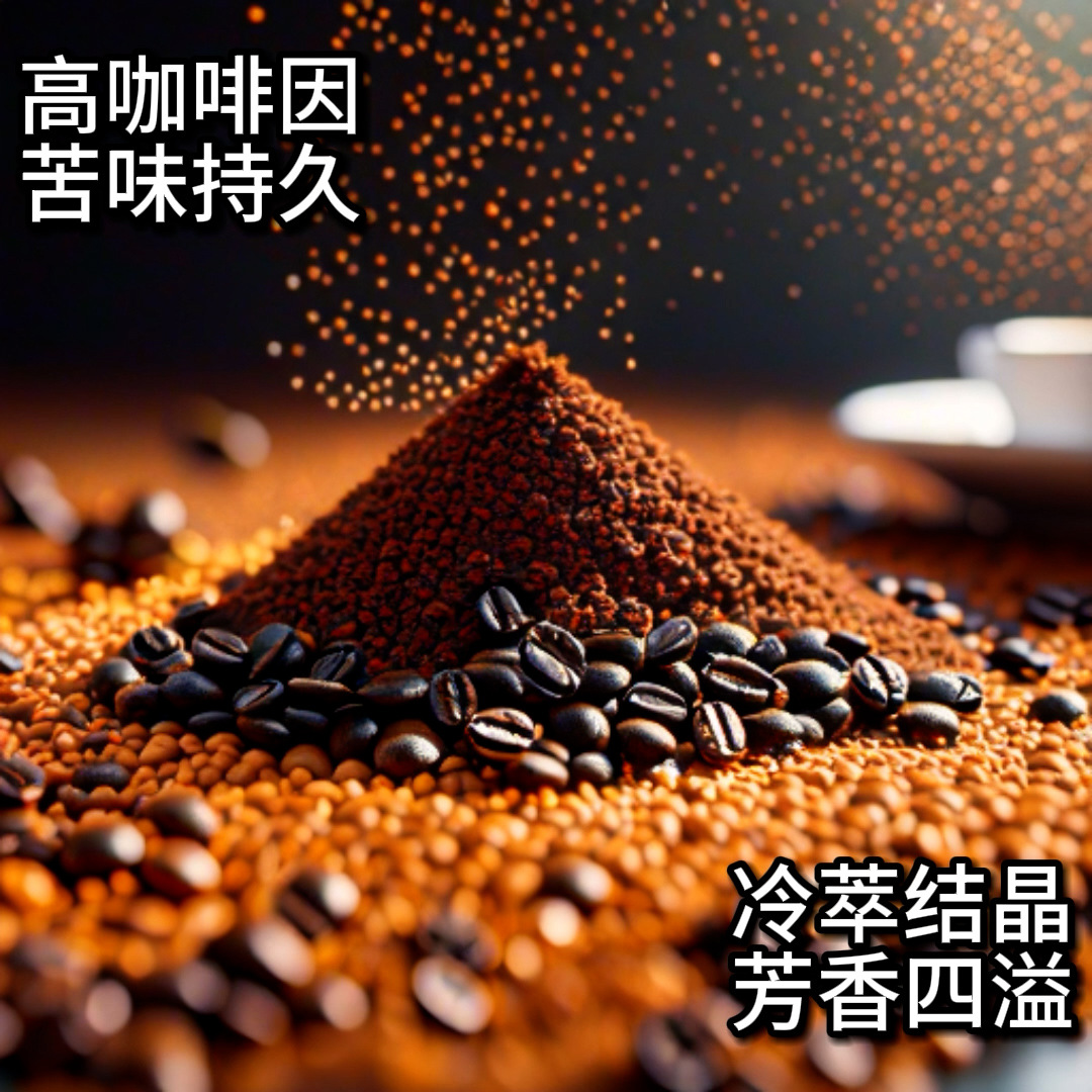 Freeze-Dried Coffee Powder Granular Freeze-Dried Black Coffee Commercial Raw Materials 500G/Bag Yunnan Small Capsules Coffee Factory Direct Sale