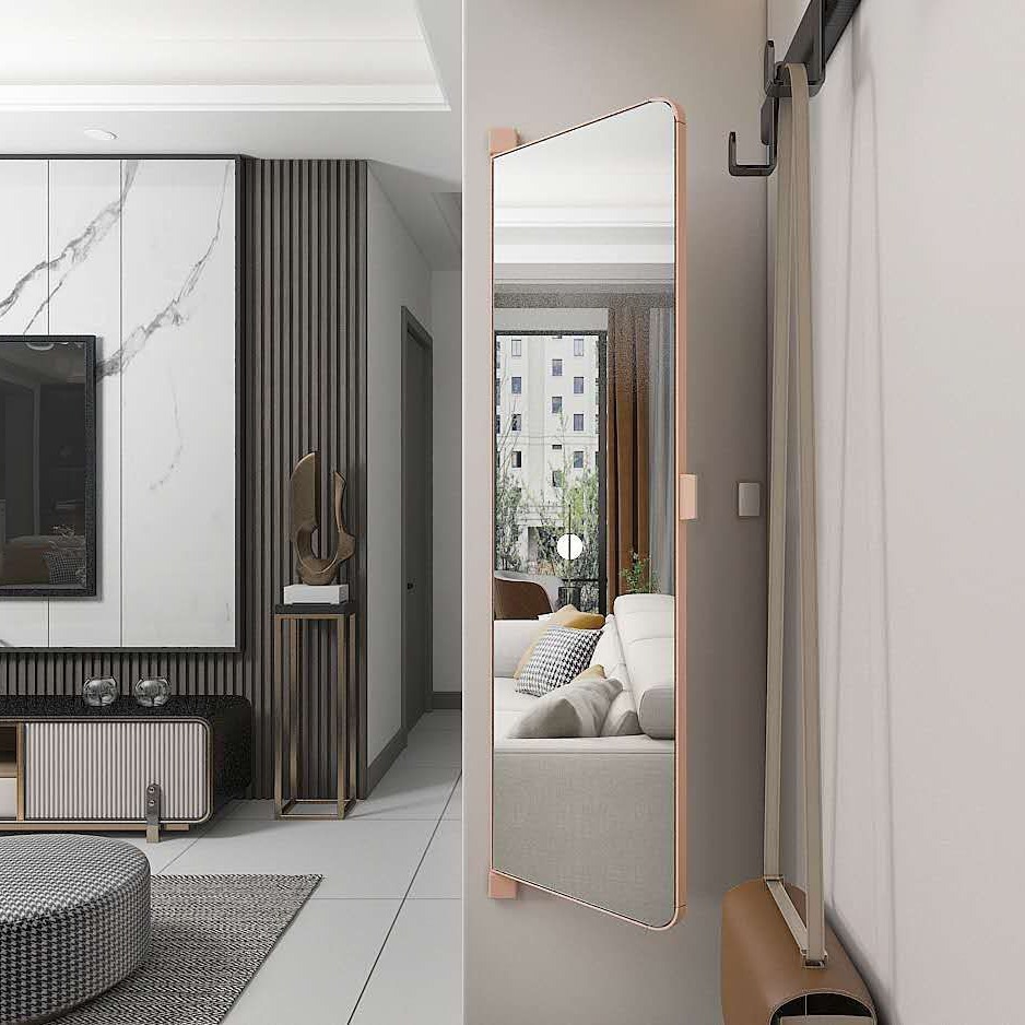 Double Door Flat Door Dressing Mirror Mirror