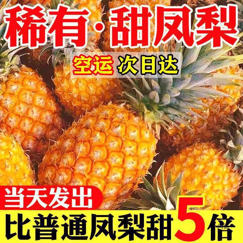 [Super Sweet] Freshly Picked Hainan Golden Diamond Pineapple, Fresh Seasonal Fruit, Hand-Shredded Eyeless Large Pineapple, Whole Box Wholesale