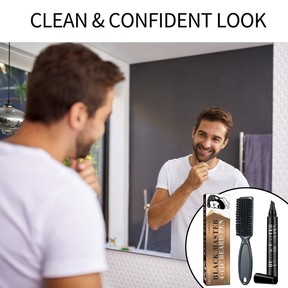 GUANJING cross border men beard pen mustache care beard fill pen set wholesale beard kit