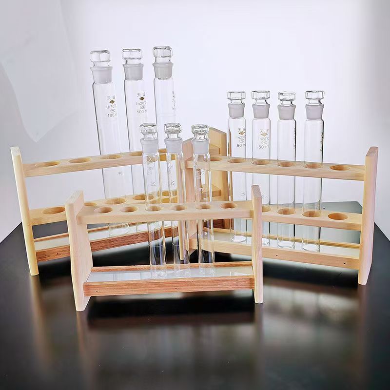 Деревянная подставка для трубок, 6 и 12 отверстий, цветная, для тестов с пробирками 10 мл, 25 мл, 50 мл, 100 мл, для преподавания химии