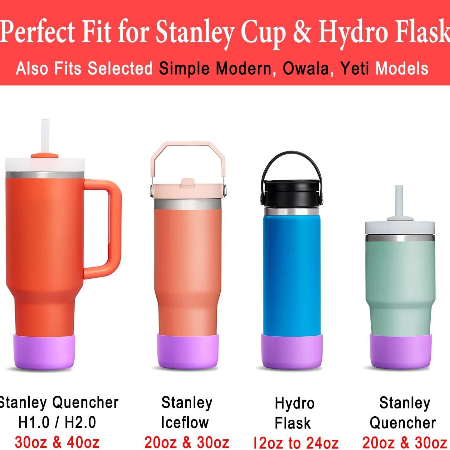 Cross-border Hot-selling hydro flask Silicone Cup Cover Anti-slip Cover Anti-scald Heat Insulating Silicone Cover Space Cup Shock Absorbing Cover