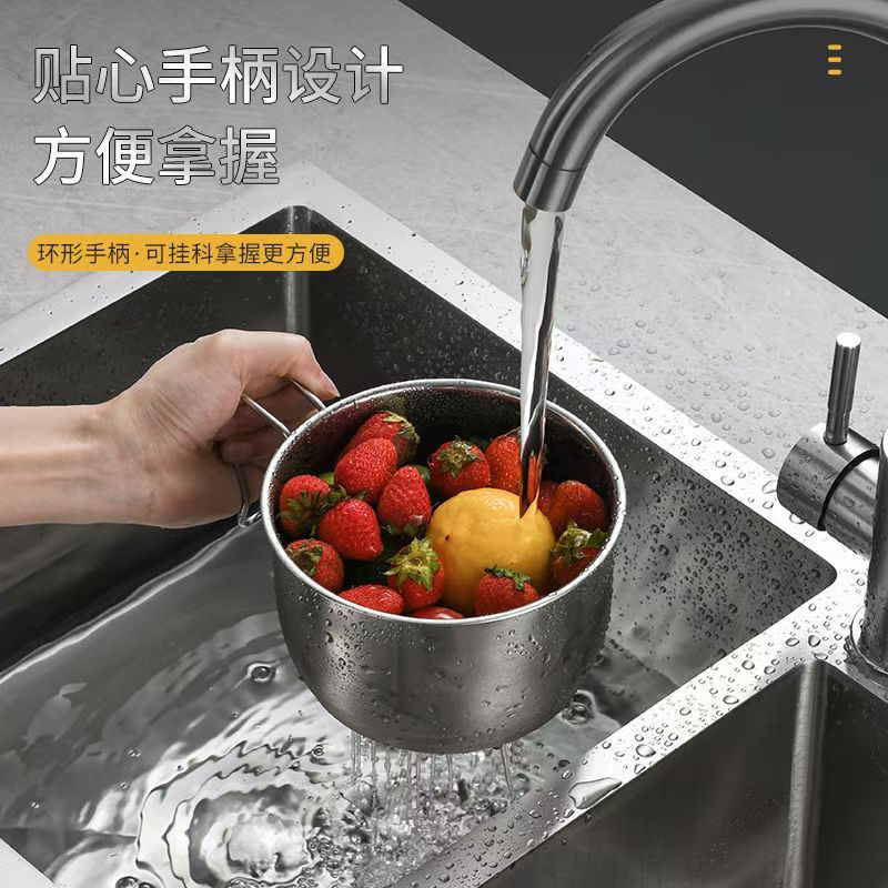 Kitchen Sink Hanging Stainless Steel Drain Basket Vegetable Basin Multifunctional Vegetable and Fruit Basket Storage Chopsticks and Spoon Basket