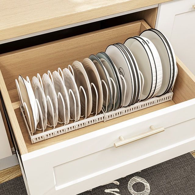 Cross-Border Popular Retractable Dishware and Pot Rack Kitchen Dish Rack Storage Rack Cabinet Plate Pot Storage Rack