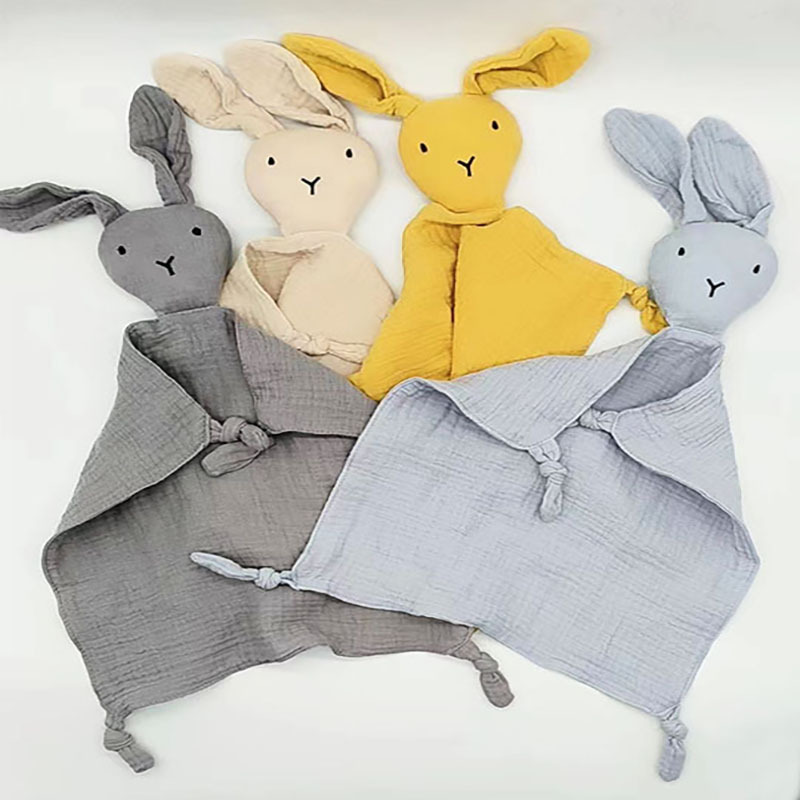 Baby Cotton gauze soothing towel little rabbit baby sleeping doll rabbit soothing handkerchief soothing toy 0-1 years old