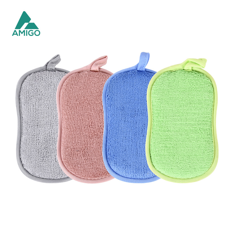Manufacturers supply dishwashing sponge brush double-sided ultra-fine fiber sponge cleaning block thickened scouring pad multifunctional scouring pad