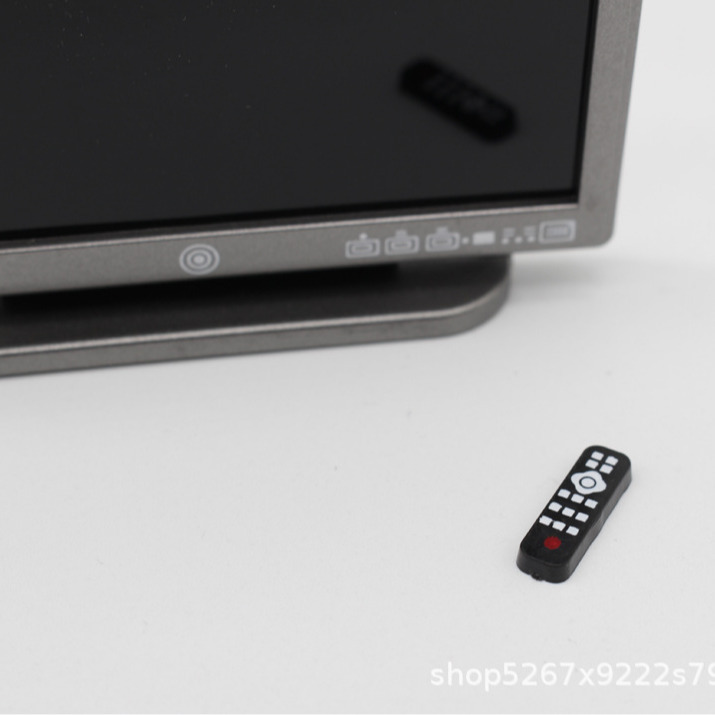 1:12dollhouse Doll House diy Mini Model Toy Micro Scene Gray Tv with Remote Control