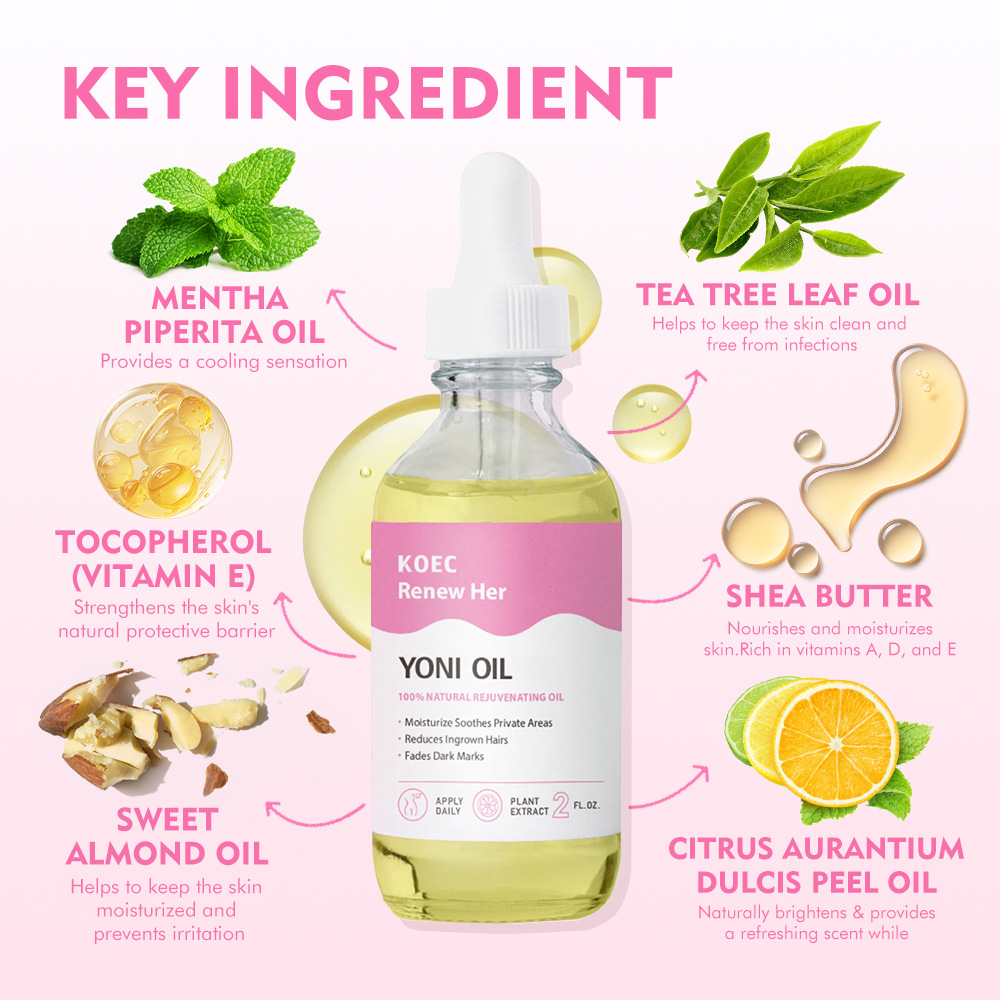 KOEC Female Piral Cleansing Care Essential Oil Renew Her Yoni Oil Moisturizing Massage Oil Cross Border