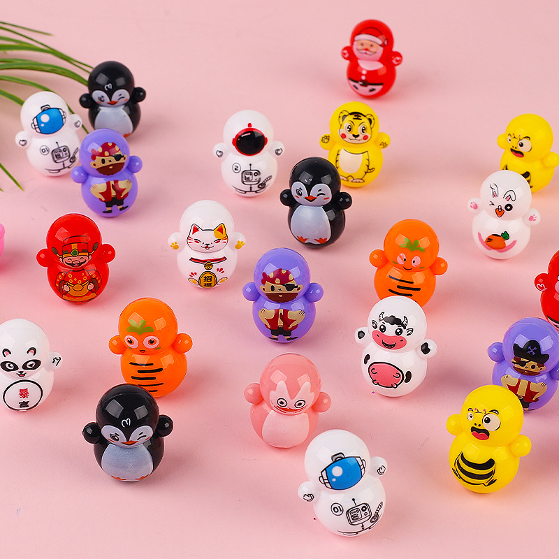 Shake Tone Same Style Cute Tumbler Blue Fatty Toy Internet-famous Toy Tumbler Cartoon Gashapon Kindergarten Prize