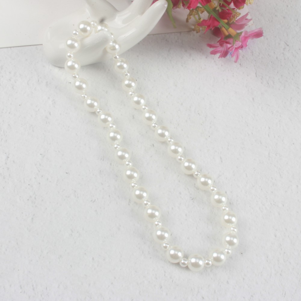Children's imitation pearl necklace girls plastic pearl beaded handmade small gifts Yiwu jewelry wholesale