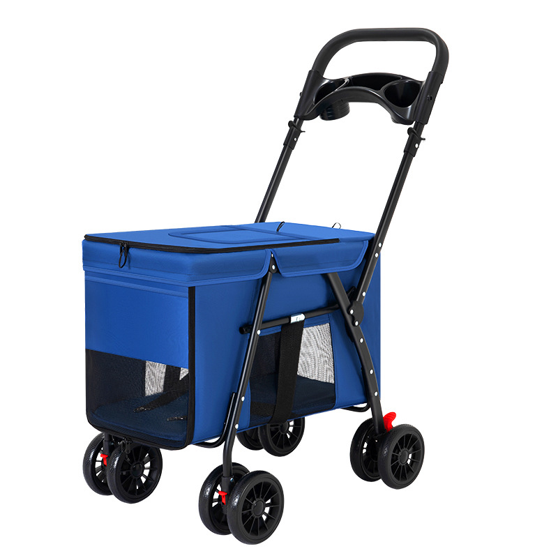 Medium and Large Dog Pet Cart Dog Cat Teddy Baby Cart Going Out Small Pet Cart Lightweight and Foldable